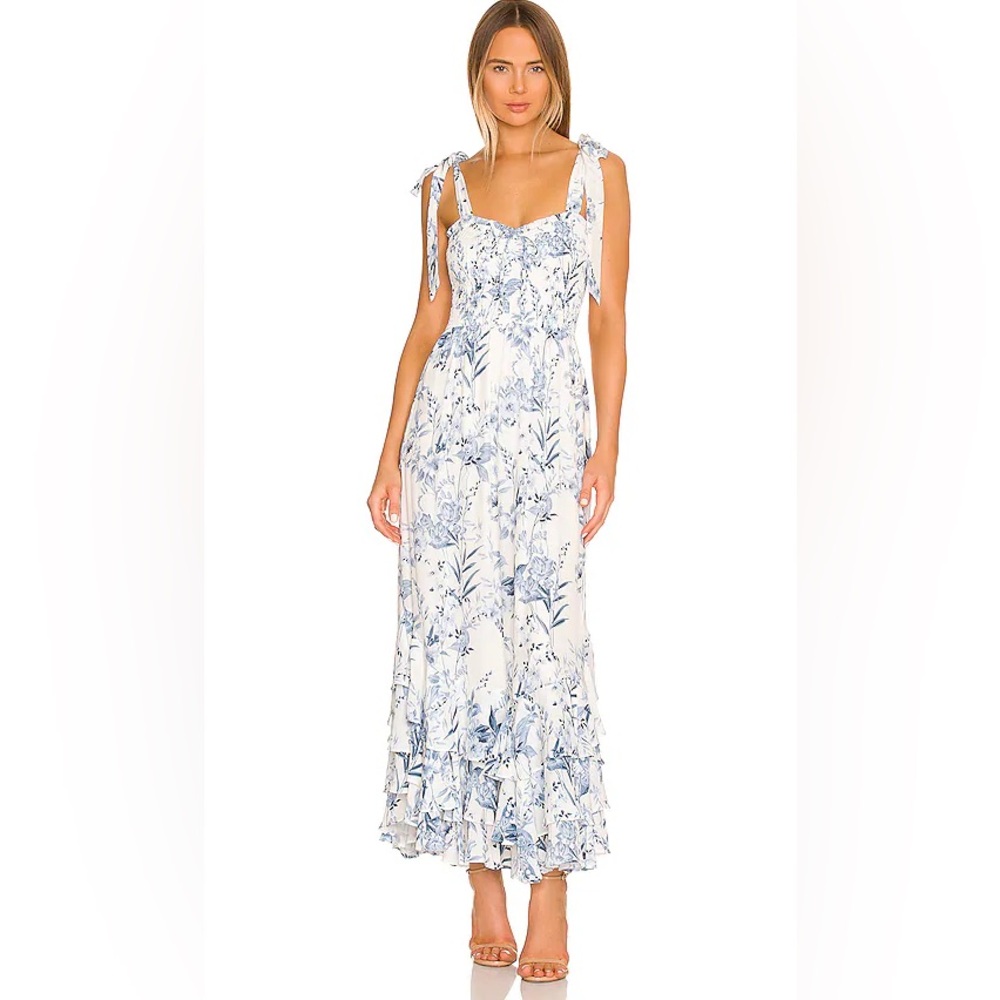 Yumi Kim Blue and White Floral Maxi Dress